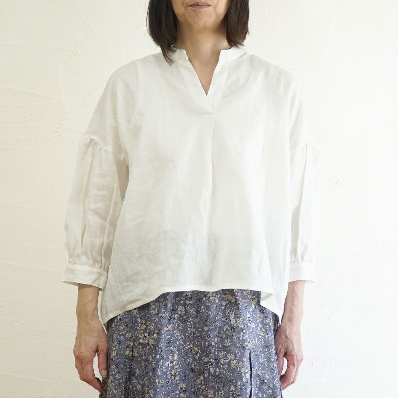 Branch m‘.,ブランチエム,ナチュラル,30代,40代,50代,60代,リネン,ゆったり,ブラウス,リネンブラウス,スキッパーブラウス,スキッパー 