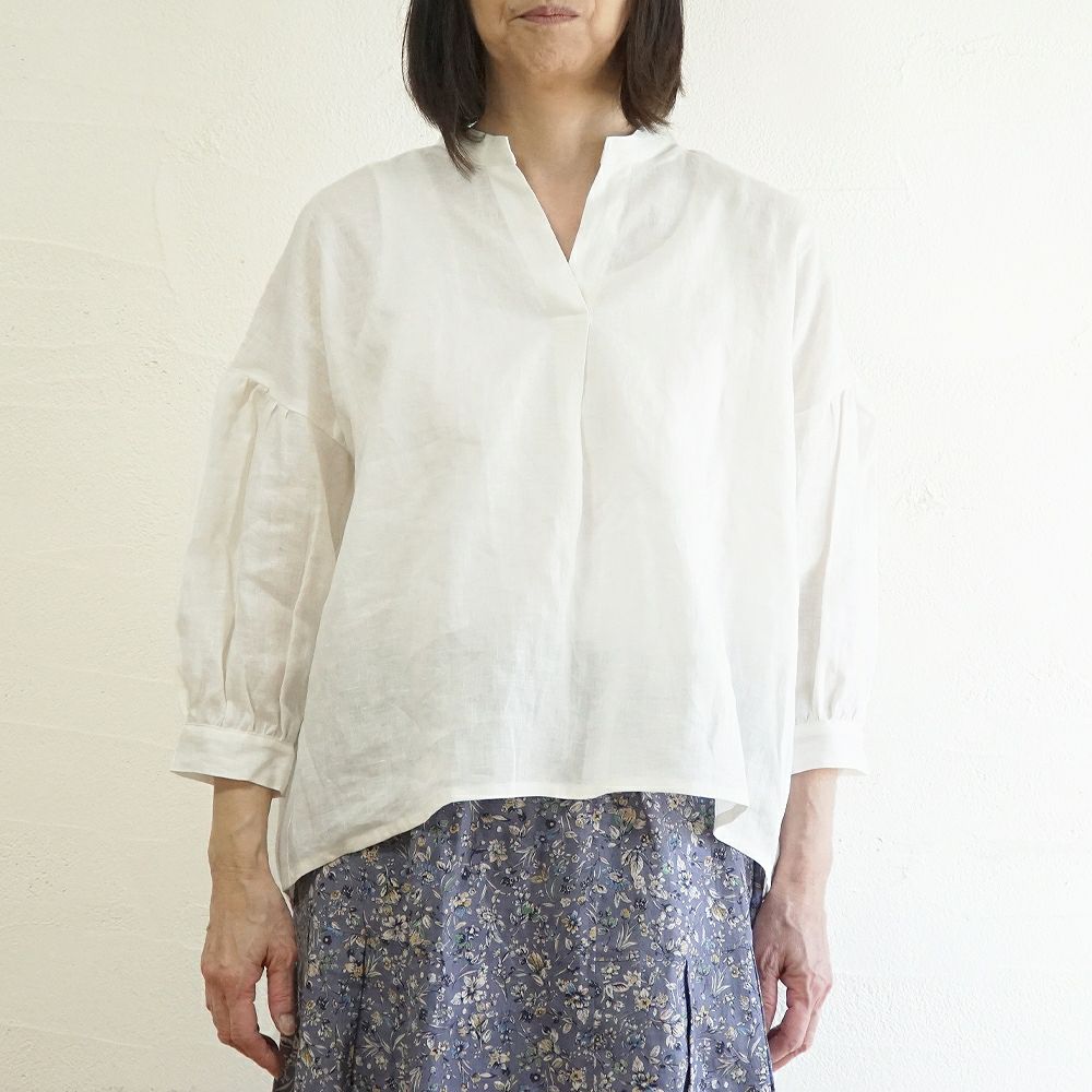 Branch m‘.,ブランチエム,ナチュラル,30代,40代,50代,60代,リネン,ゆったり,ブラウス,リネンブラウス,スキッパーブラウス,スキッパー 