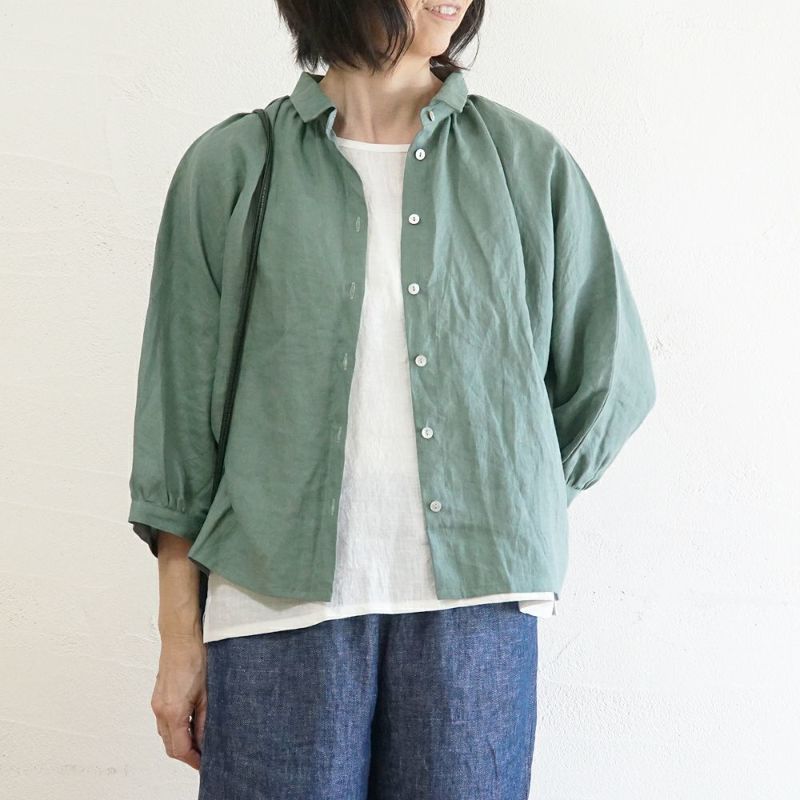 Branch m‘.,ブランチエム,ナチュラル,30代,40代,50代,60代,リネン,ゆったり,ブラウス,リネンブラウス,ドルマンブラウス,ドルマン,ドルマンシルエット,羽織, 