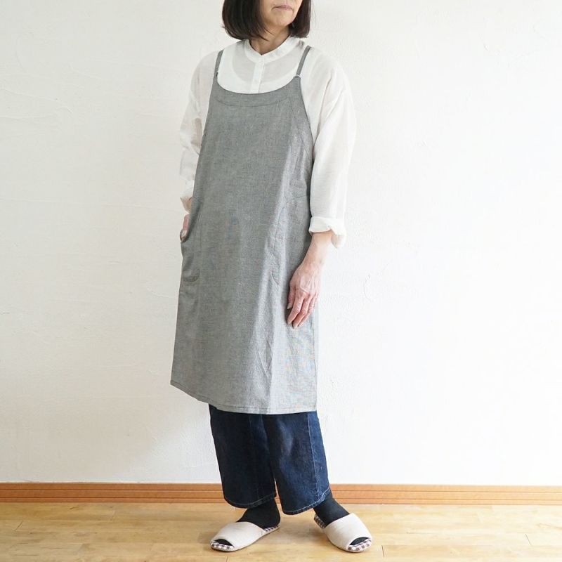 Branch m‘.,ブランチエム,ナチュラル,30代,40代,50代,60代,リネン,ゆったり,homeworking,エプロン,キャミソールエプロン