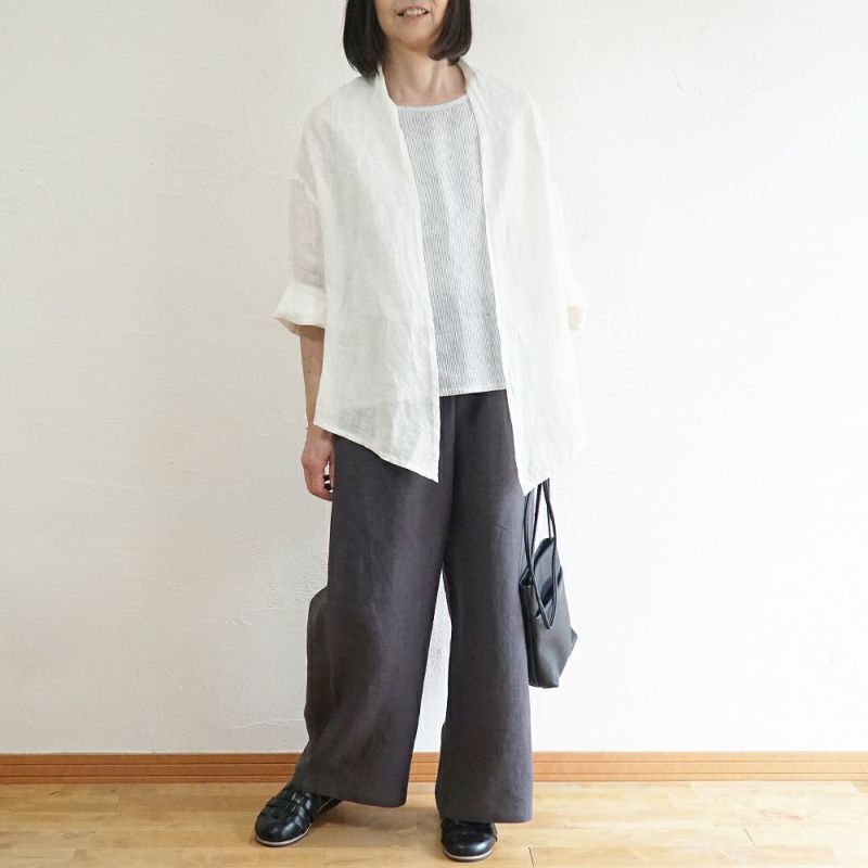 Branch m‘.,ブランチエム,ナチュラル,30代,40代,50代,60代,リネン,ゆったり,カーディガン,ショール,リネンカーデ,リネンカーディガン,リネンショール,ショールカーディガン,ストールカーディガン,紫外線対策,冷房対策