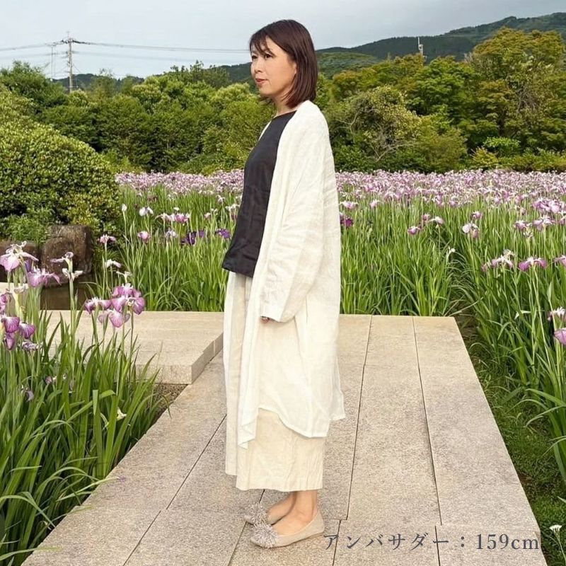 Branch m‘.,ブランチエム,ナチュラル,30代,40代,50代,60代,リネン,ゆったり,カーディガン,ショール,リネンカーデ,リネンカーディガン,リネンショール,ショールカーディガン,ストールカーディガン,紫外線対策,冷房対策