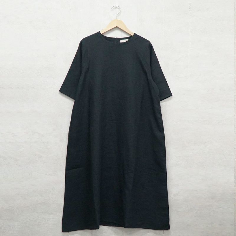Branch m‘.,ブランチエム,ナチュラル,30代,40代,50代,60代,リネン,ゆったり,ワンピース,リネンワンピース,夏,5分袖,5分袖ワンピース,ラグランスリーブ,