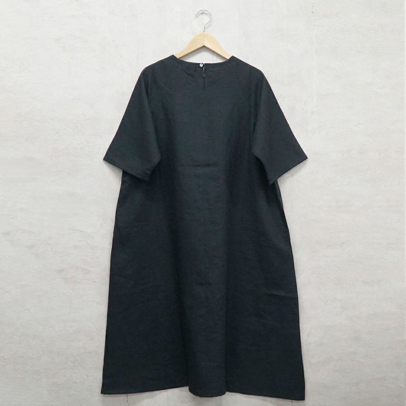 Branch m‘.,ブランチエム,ナチュラル,30代,40代,50代,60代,リネン,ゆったり,ワンピース,リネンワンピース,夏,5分袖,5分袖ワンピース,ラグランスリーブ,