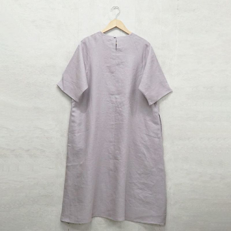 Branch m‘.,ブランチエム,ナチュラル,30代,40代,50代,60代,リネン,ゆったり,ワンピース,リネンワンピース,夏,5分袖,5分袖ワンピース,ラグランスリーブ,