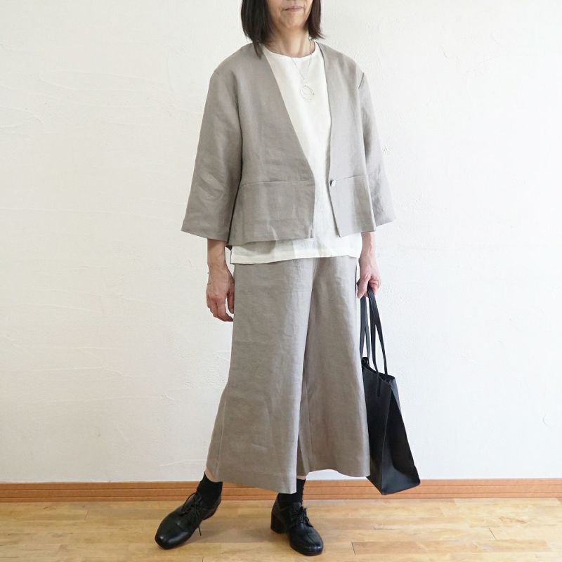 Branch m‘.,ブランチエム,ナチュラル,30代,40代,50代,60代,リネン,ゆったり,パンツ,リネンパンツ,ワイドパンツ,リネンワイドパンツ,セットアップ,