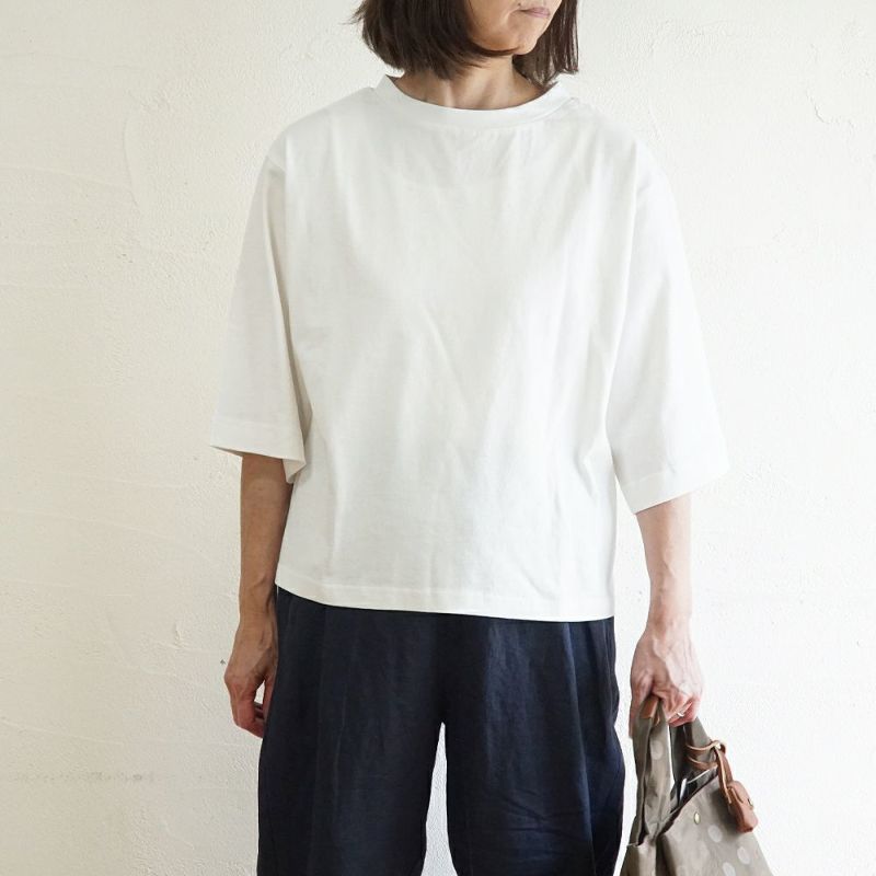 Branch m‘.,ブランチエム,ナチュラル,30代,40代,50代,60代,コットン,ゆったり,Tシャツ,ビッグTシャツ,オーバーサイズTシャツ,５分袖,５分袖Tシャツ 