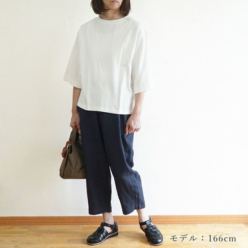 Branch m‘.,ブランチエム,ナチュラル,30代,40代,50代,60代,コットン,ゆったり,Tシャツ,ビッグTシャツ,オーバーサイズTシャツ,５分袖,５分袖Tシャツ 