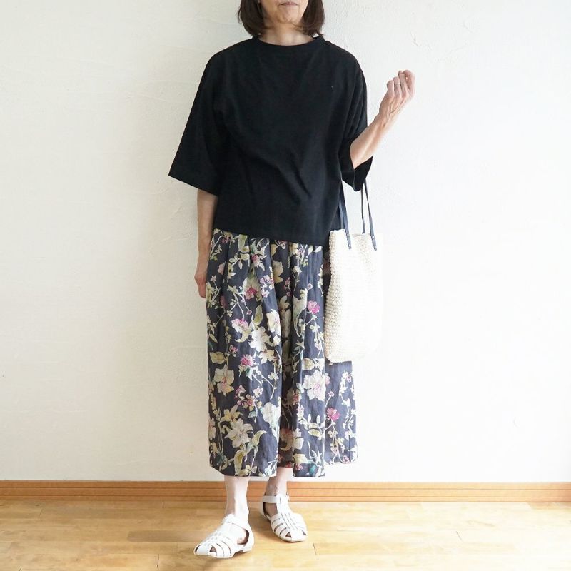 Branch m‘.,ブランチエム,ナチュラル,30代,40代,50代,60代,コットン,ゆったり,Tシャツ,ビッグTシャツ,オーバーサイズTシャツ,５分袖,５分袖Tシャツ 