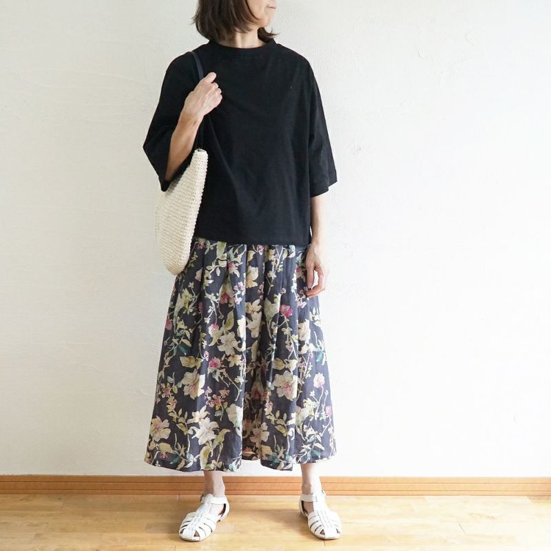 Branch m‘.,ブランチエム,ナチュラル,30代,40代,50代,60代,コットン,ゆったり,Tシャツ,ビッグTシャツ,オーバーサイズTシャツ,５分袖,５分袖Tシャツ 