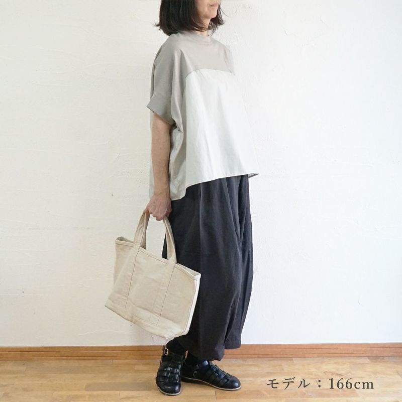 Branch m‘.,ブランチエム,ナチュラル,30代,40代,50代,60代,コットン,ゆったり,Tシャツ,ビッグTシャツ,オーバーサイズTシャツ,５分袖,５分袖Tシャツ,コクーンTシャツ,プルオーバー