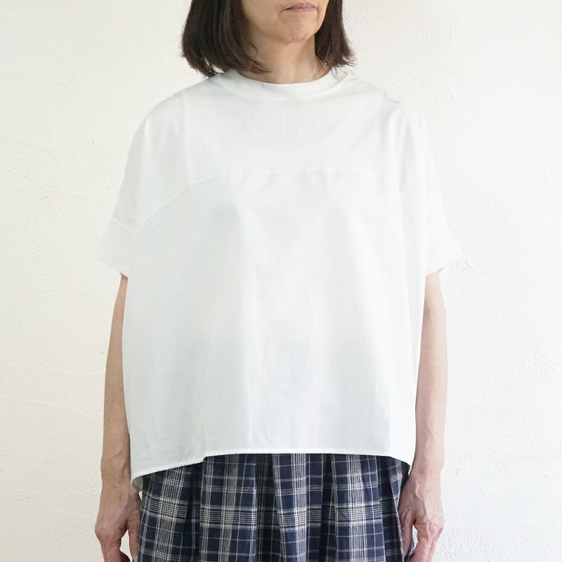 Branch m‘.,ブランチエム,ナチュラル,30代,40代,50代,60代,コットン,ゆったり,Tシャツ,ビッグTシャツ,オーバーサイズTシャツ,５分袖,５分袖Tシャツ,コクーンTシャツ,プルオーバー