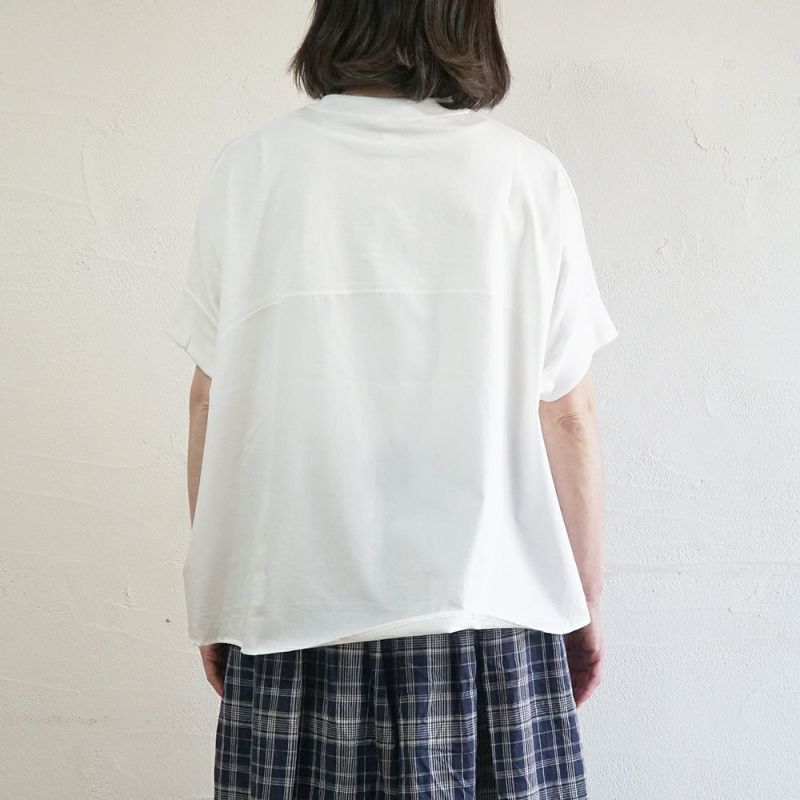 Branch m‘.,ブランチエム,ナチュラル,30代,40代,50代,60代,コットン,ゆったり,Tシャツ,ビッグTシャツ,オーバーサイズTシャツ,５分袖,５分袖Tシャツ,コクーンTシャツ,プルオーバー
