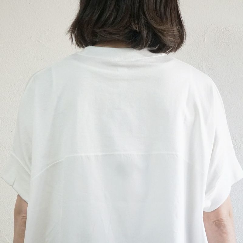 Branch m‘.,ブランチエム,ナチュラル,30代,40代,50代,60代,コットン,ゆったり,Tシャツ,ビッグTシャツ,オーバーサイズTシャツ,５分袖,５分袖Tシャツ,コクーンTシャツ,プルオーバー