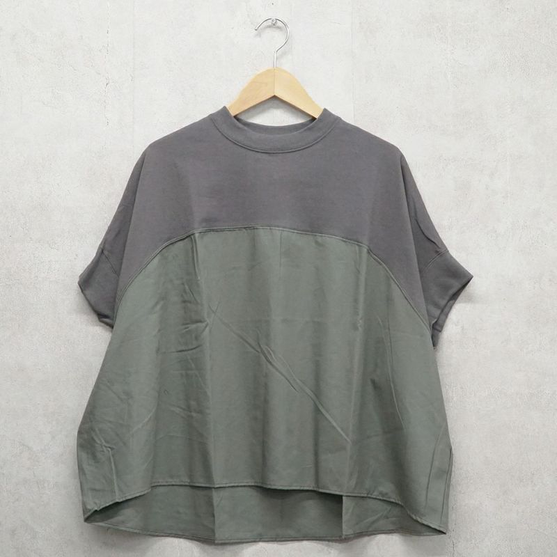 Branch m‘.,ブランチエム,ナチュラル,30代,40代,50代,60代,コットン,ゆったり,Tシャツ,ビッグTシャツ,オーバーサイズTシャツ,５分袖,５分袖Tシャツ,コクーンTシャツ,プルオーバー