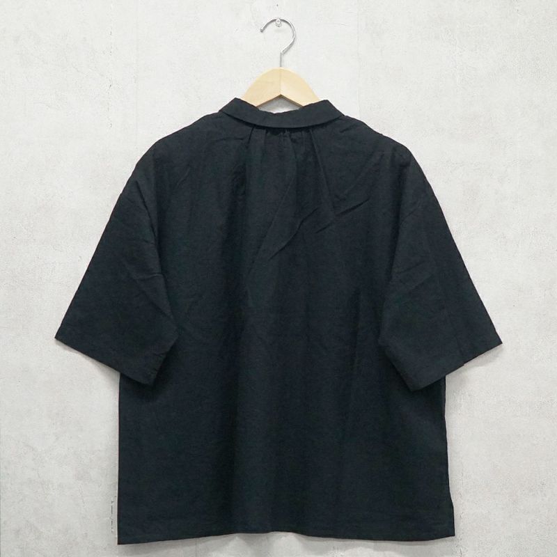 Branch m‘.,ブランチエム,ナチュラル,30代,40代,50代,60代,リネン,ゆったり,blouse,ブラウス,半袖,ドット,ドット柄,刺繍,刺繍ブラウス,半袖,半袖ブラウス,シャツ,衿付き,衿シャツ,