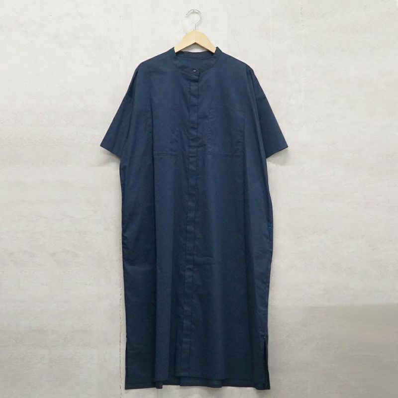 Branch m‘.,ブランチエム,ナチュラル,30代,40代,50代,60代,コットン,ゆったり,半袖ワンピース,ワンピース,シャツワンピース,バンドカラー