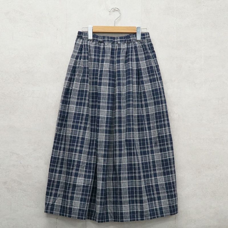 Branch m‘.,ブランチエム,ナチュラル,30代,40代,50代,60代,コットン,skirt,スカート,チェックスカート,フレアスカート,タックスカート