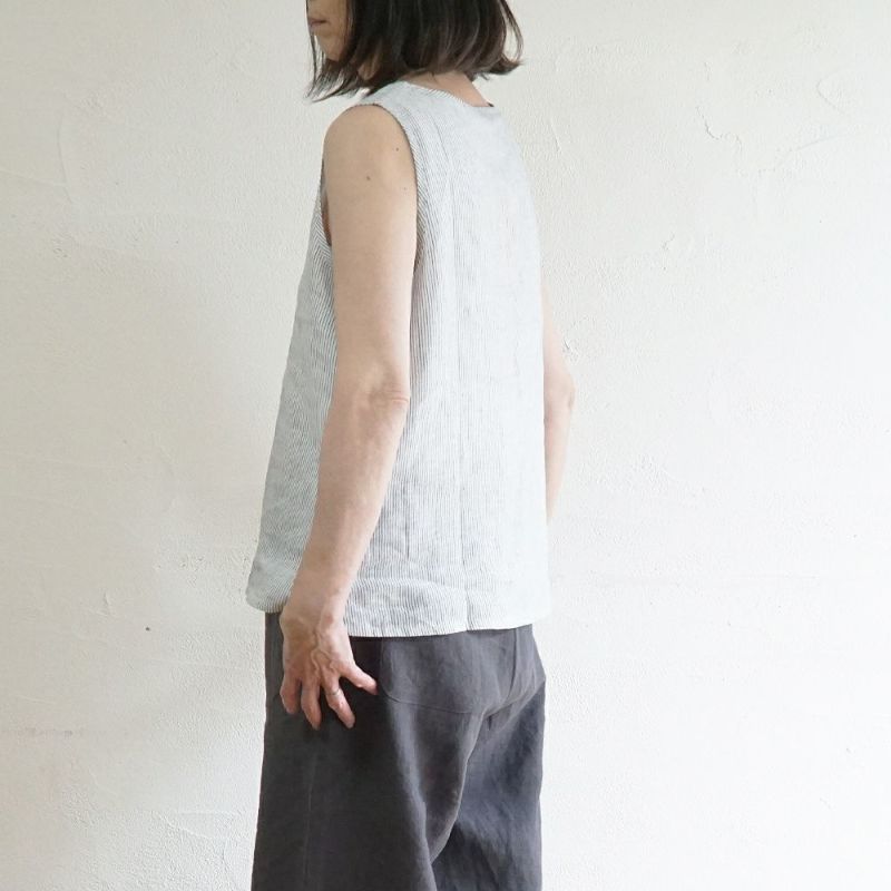 Branch m‘.,ブランチエム,ナチュラル,30代,40代,50代,60代,リネン,ゆったり,タンクトップ,ノースリーブ,ストラップ,リネンタンクトップ 