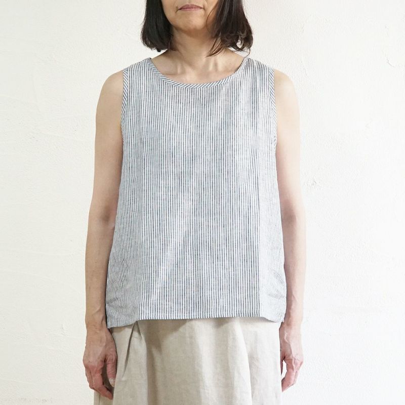 Branch m‘.,ブランチエム,ナチュラル,30代,40代,50代,60代,リネン,ゆったり,タンクトップ,ノースリーブ,ストラップ,リネンタンクトップ 