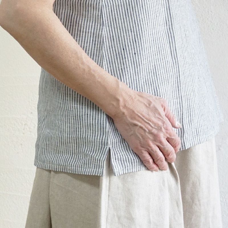 Branch m‘.,ブランチエム,ナチュラル,30代,40代,50代,60代,リネン,ゆったり,タンクトップ,ノースリーブ,ストラップ,リネンタンクトップ 