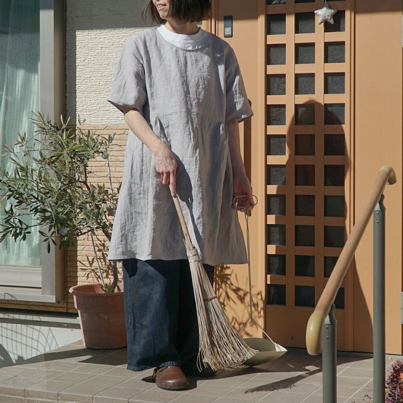 Branch m‘.,ブランチエム,ナチュラル,30代,40代,50代,60代,リネン,ゆったり,エプロン,リネンエプロン,ワンピースエプロン,エプロンワンピース,