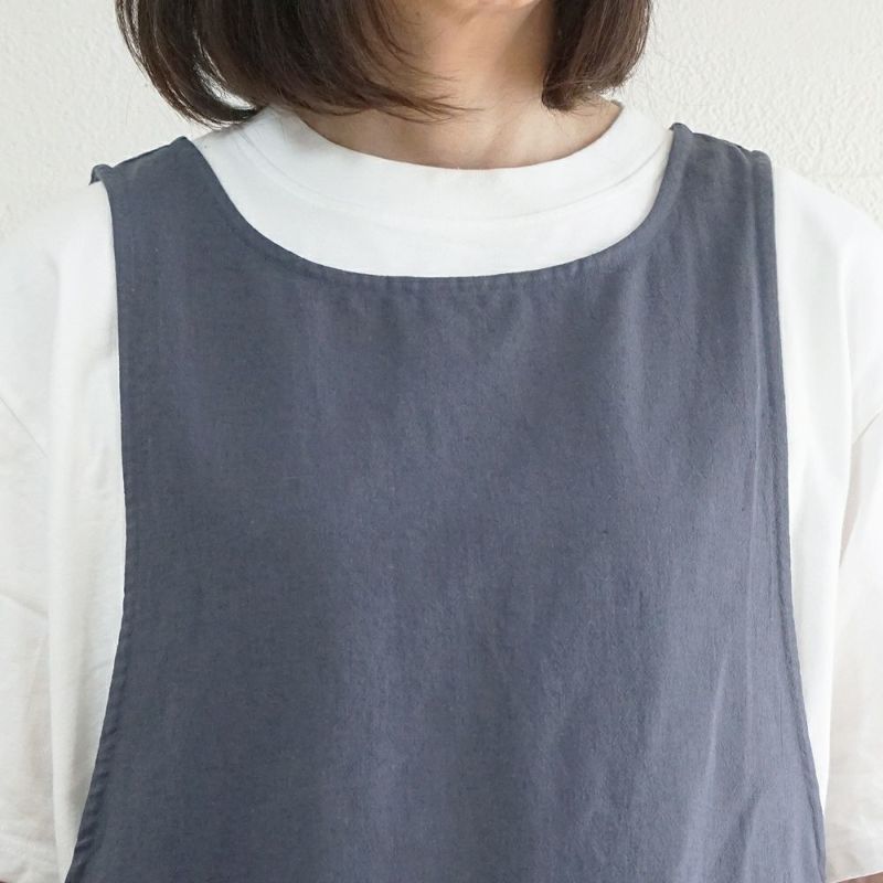 Branch m‘.,ブランチエム,ナチュラル,30代,40代,50代,60代,リネン,ゆったり,エプロン,リネンエプロン,ベスト,リネンベスト,ストライプ,コットンリネン