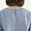 Branch m‘.,ブランチエム,ナチュラル,30代,40代,50代,60代,リネン,ゆったり,blouse,ブラウス,プルオーバー,リネンブラウス,リネンプルオーバー,ストライプブラウス,ストライプ,リネンストライプ,7分袖,7分袖ブラウス,