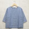 Branch m‘.,ブランチエム,ナチュラル,30代,40代,50代,60代,リネン,ゆったり,blouse,ブラウス,プルオーバー,リネンブラウス,リネンプルオーバー,ストライプブラウス,ストライプ,リネンストライプ,7分袖,7分袖ブラウス,
