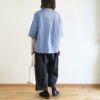 Branch m‘.,ブランチエム,ナチュラル,30代,40代,50代,60代,リネン,ゆったり,blouse,ブラウス,シャツ,リネンブラウス,リネンシャツ,ストライプブラウス,ストライプ,リネンストライプ,5分袖,5分袖ブラウス,５分袖シャツ,バンドカラー