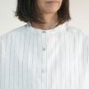 Branch m‘.,ブランチエム,ナチュラル,30代,40代,50代,60代,リネン,ゆったり,blouse,ブラウス,シャツ,リネンブラウス,リネンシャツ,ストライプブラウス,ストライプ,リネンストライプ,5分袖,5分袖ブラウス,５分袖シャツ,バンドカラー