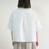 Branch m‘.,ブランチエム,ナチュラル,30代,40代,50代,60代,リネン,ゆったり,blouse,ブラウス,シャツ,リネンブラウス,リネンシャツ,ストライプブラウス,ストライプ,リネンストライプ,5分袖,5分袖ブラウス,５分袖シャツ,バンドカラー