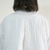 Branch m‘.,ブランチエム,ナチュラル,30代,40代,50代,60代,リネン,ゆったり,blouse,ブラウス,シャツ,リネンブラウス,リネンシャツ,ストライプブラウス,ストライプ,リネンストライプ,5分袖,5分袖ブラウス,５分袖シャツ,バンドカラー