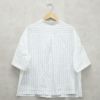 Branch m‘.,ブランチエム,ナチュラル,30代,40代,50代,60代,リネン,ゆったり,blouse,ブラウス,シャツ,リネンブラウス,リネンシャツ,ストライプブラウス,ストライプ,リネンストライプ,5分袖,5分袖ブラウス,５分袖シャツ,バンドカラー
