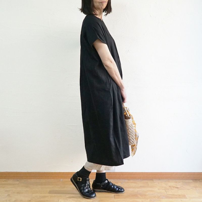 Branch m‘.,ブランチエム,ナチュラル,30代,40代,50代,60代,リネン,ゆったり,ワンピース,リネンワンピース,ノースリーブワンピース,スキッパー,スキッパーワンピース