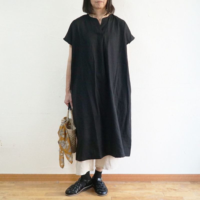 Branch m‘.,ブランチエム,ナチュラル,30代,40代,50代,60代,リネン,ゆったり,ワンピース,リネンワンピース,ノースリーブワンピース,スキッパー,スキッパーワンピース