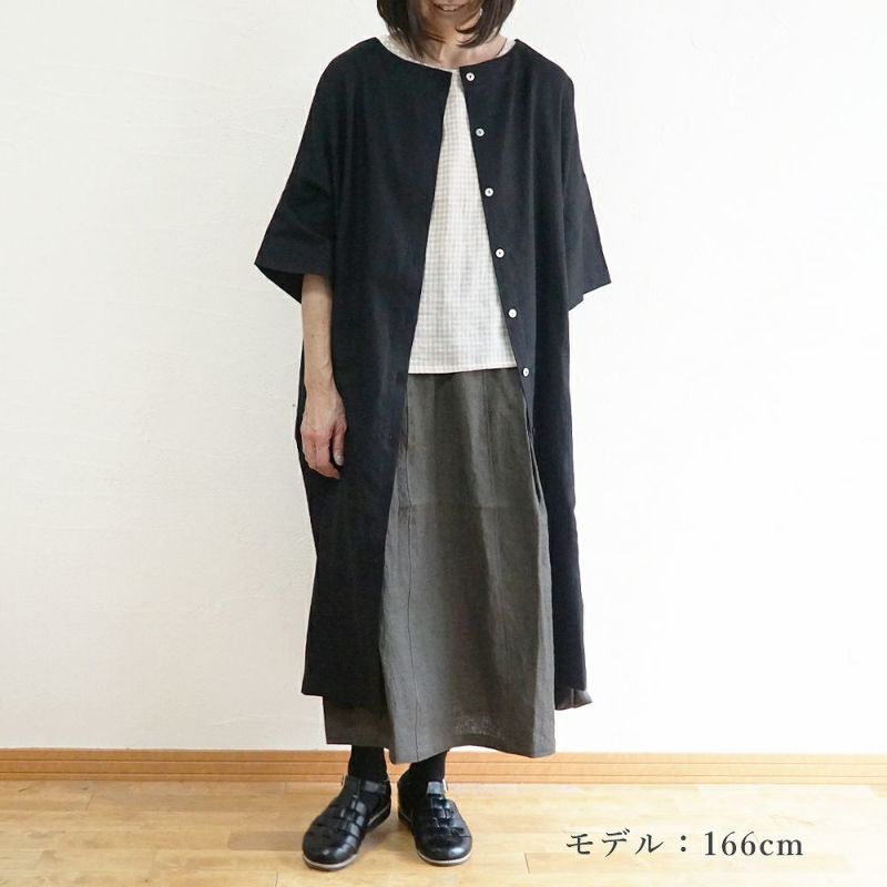 Branch m‘.,ブランチエム,ナチュラル,30代,40代,50代,60代,リネン,ゆったり,ワンピース,リネンワンピース,半袖ワンピース,2way,2wayワンピース,羽織,羽織ワンピース,5分袖,5分袖