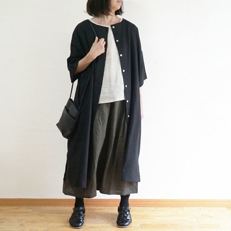 Branch m‘.,ブランチエム,ナチュラル,30代,40代,50代,60代,リネン,ゆったり,ワンピース,リネンワンピース,半袖ワンピース,2way,2wayワンピース,羽織,羽織ワンピース,5分袖,5分袖
