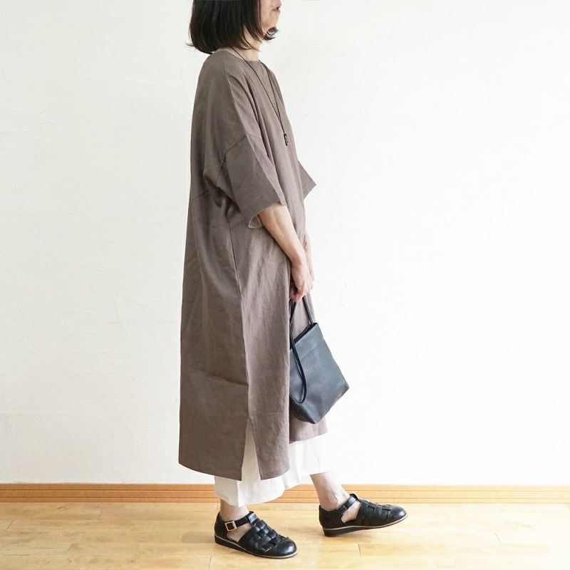 Branch m‘.,ブランチエム,ナチュラル,30代,40代,50代,60代,リネン,ゆったり,ワンピース,リネンワンピース,半袖ワンピース,2way,2wayワンピース,羽織,羽織ワンピース,5分袖,5分袖