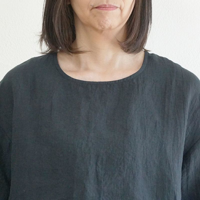Branch m‘.,ブランチエム,ナチュラル,30代,40代,50代,60代,リネン,ゆったり,ブラウス,リネンブラウス,半袖,5分袖,プルオーバー,プルオーバーブラウス, Tシャツ