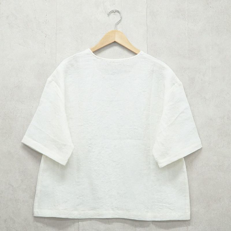 Branch m‘.,ブランチエム,ナチュラル,30代,40代,50代,60代,リネン,ゆったり,ブラウス,リネンブラウス,半袖,5分袖,プルオーバー,プルオーバーブラウス, Tシャツ