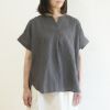 Branch m‘.,ブランチエム,ナチュラル,30代,40代,50代,60代,リネン,ゆったり,ブラウス,リネンブラウス,半袖,5分袖,プルオーバー,プルオーバーブラウス, Tシャツ