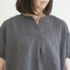 Branch m‘.,ブランチエム,ナチュラル,30代,40代,50代,60代,リネン,ゆったり,ブラウス,リネンブラウス,半袖,5分袖,プルオーバー,プルオーバーブラウス, Tシャツ