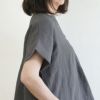 Branch m‘.,ブランチエム,ナチュラル,30代,40代,50代,60代,リネン,ゆったり,ブラウス,リネンブラウス,半袖,5分袖,プルオーバー,プルオーバーブラウス, Tシャツ