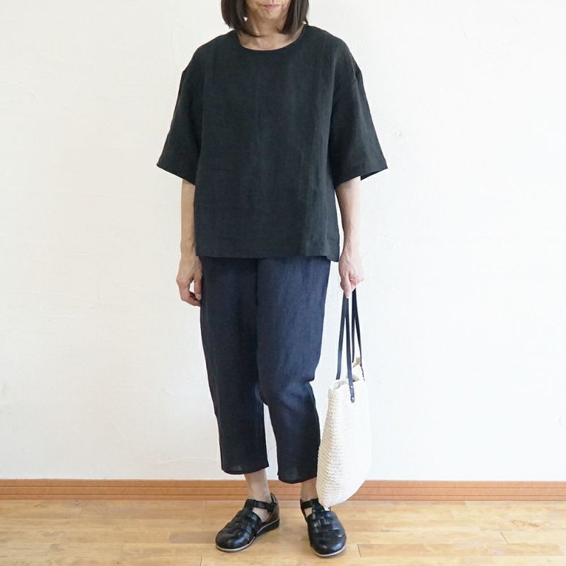 Branch m‘.,ブランチエム,ナチュラル,30代,40代,50代,60代,リネン,ゆったり,pants,パンツ,リネンパンツ,クロップドパンツ,インナーパンツ,ぺチパンツ,アンダーパンツ,