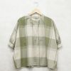 Branch m‘.,ブランチエム,ナチュラル,30代,40代,50代,60代,リネン,ゆったり,blouse,ブラウス,半袖,チェック,チェック柄,チェック柄ブラウス,コットンリネン,コットンリネンブラウス,ドルマン,ドルマンブラウス