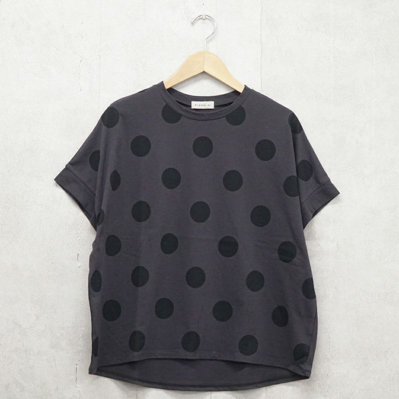 Branch m‘.,ブランチエム,ナチュラル,30代,40代,50代,60代,リネン,ゆったり,blouse,ブラウス,半袖,ドット,ドット柄,Tシャツ,カットソー,半袖Tシャツ,プルオーバー, 