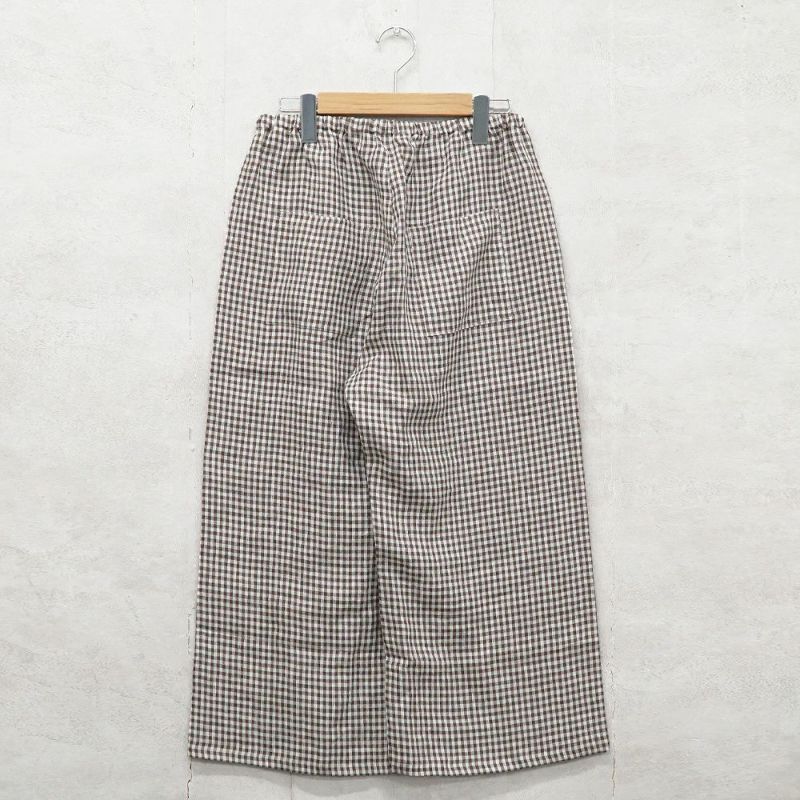 Branch m‘.,ブランチエム,ナチュラル,30代,40代,50代,60代,リネン,ゆったり,パンツ,リネンパンツ,ワイドストレートパンツ,ワイドパンツ,ぺチパンツ,インナーパンツ,アンダーパンツ,ギンガムチェック,チェック柄