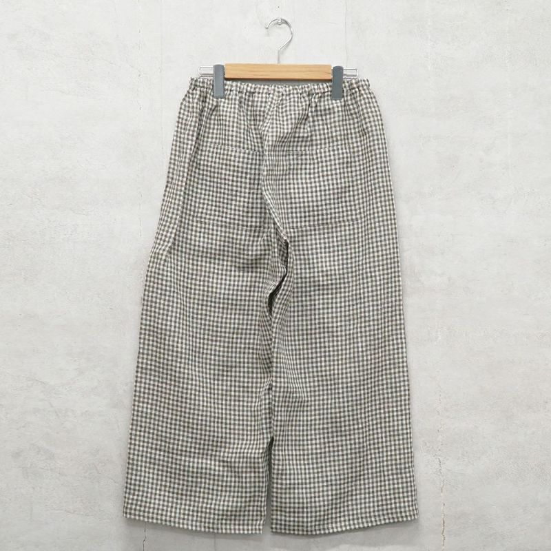 Branch m‘.,ブランチエム,ナチュラル,30代,40代,50代,60代,リネン,ゆったり,パンツ,リネンパンツ,ワイドストレートパンツ,ワイドパンツ,ぺチパンツ,インナーパンツ,アンダーパンツ,ギンガムチェック,チェック柄