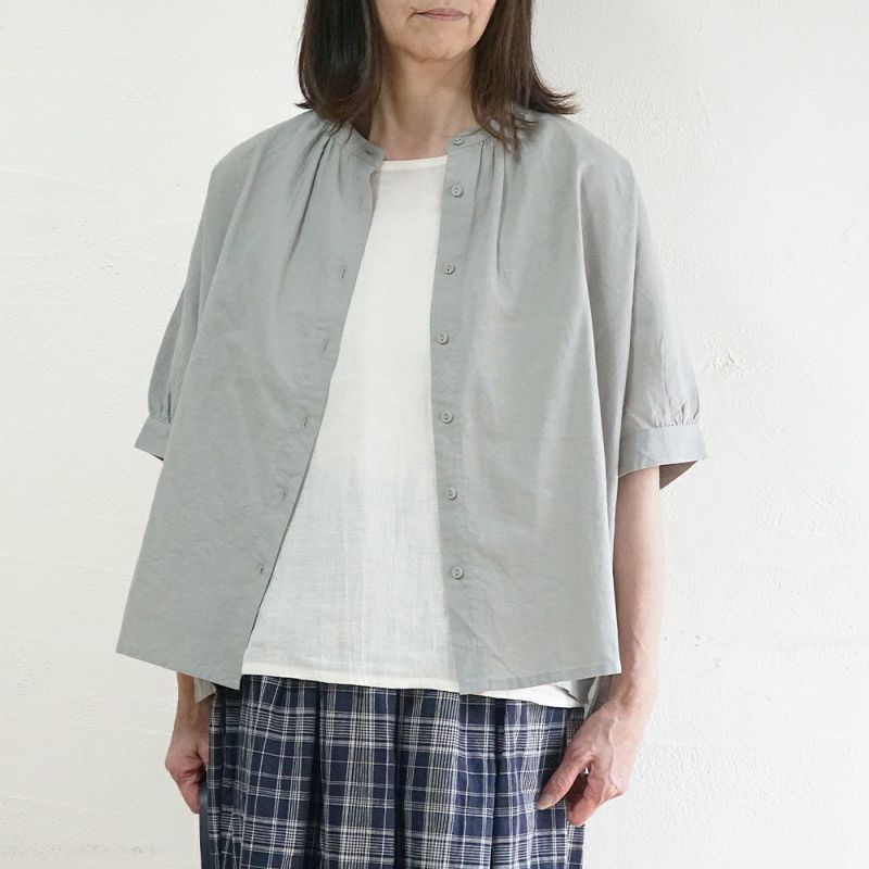Branch m‘.,ブランチエム,ナチュラル,30代,40代,50代,60代,リネン,ゆったり,blouse,ブラウス,半袖,コットンリネン,ドルマンブラウス,ドルマンスリーブ